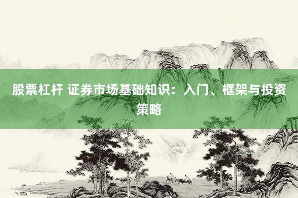 股票杠杆 证券市场基础知识：入门、框架与投资策略