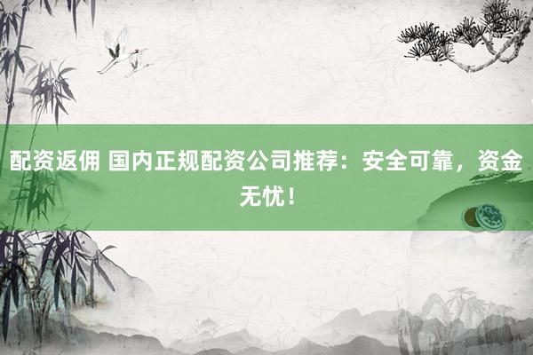配资返佣 国内正规配资公司推荐：安全可靠，资金无忧！