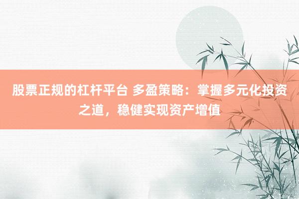 股票正规的杠杆平台 多盈策略:掌握多元化投资之道,稳健实现资产增值