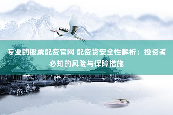 专业的股票配资官网 配资贷安全性解析：投资者必知的风险与保障措施