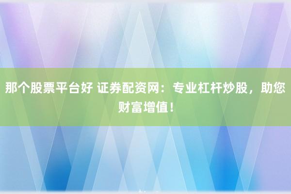 那个股票平台好 证券配资网：专业杠杆炒股，助您财富增值！